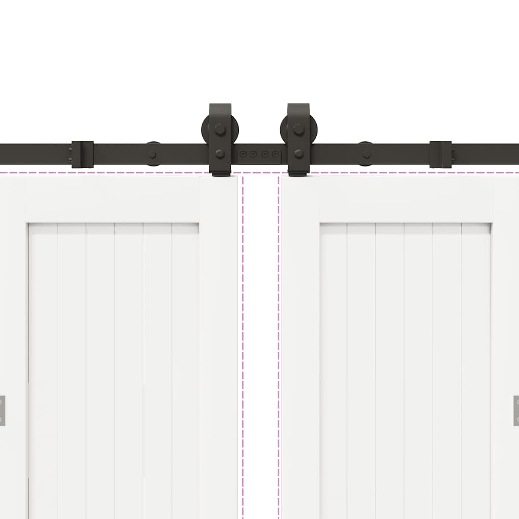 Kit di Binari per Porte Scorrevoli 400 cm Acciaio Nero 3295802