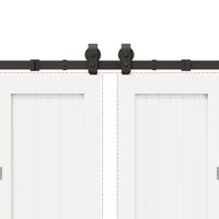 Kit di Binari per Porte Scorrevoli 400 cm Acciaio Nero 3295802