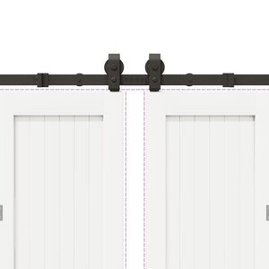 Kit di Binari per Porte Scorrevoli 400 cm Acciaio Nero 3295802