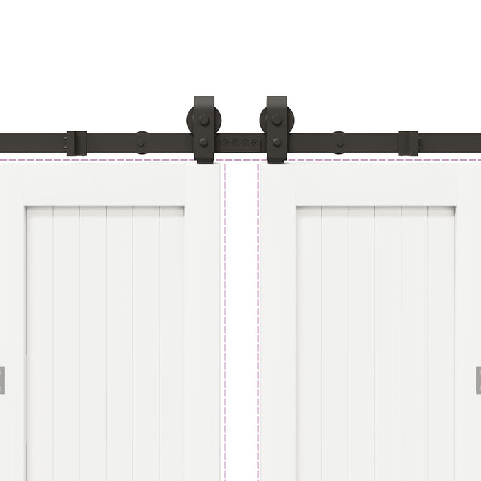 Kit di Binari per Porte Scorrevoli 400 cm Acciaio Nero 3295802