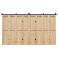 Kit di Binari per Porte Scorrevoli 400 cm Acciaio Nero 3295802