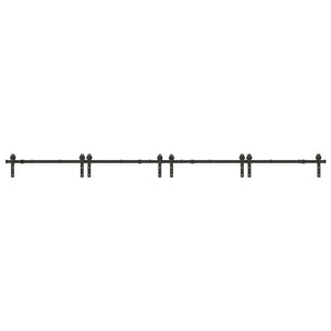 Kit di Binari per Porte Scorrevoli 400 cm Acciaio Nero 3295804