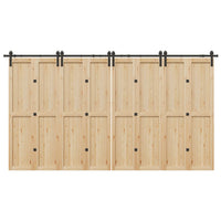 vidaXL Kit di Binari per Porte Scorrevoli 400 cm Acciaio Nero