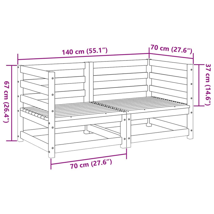 vidaXL Set Divani da Giardino 2 pz in Legno Impregnato di Pino