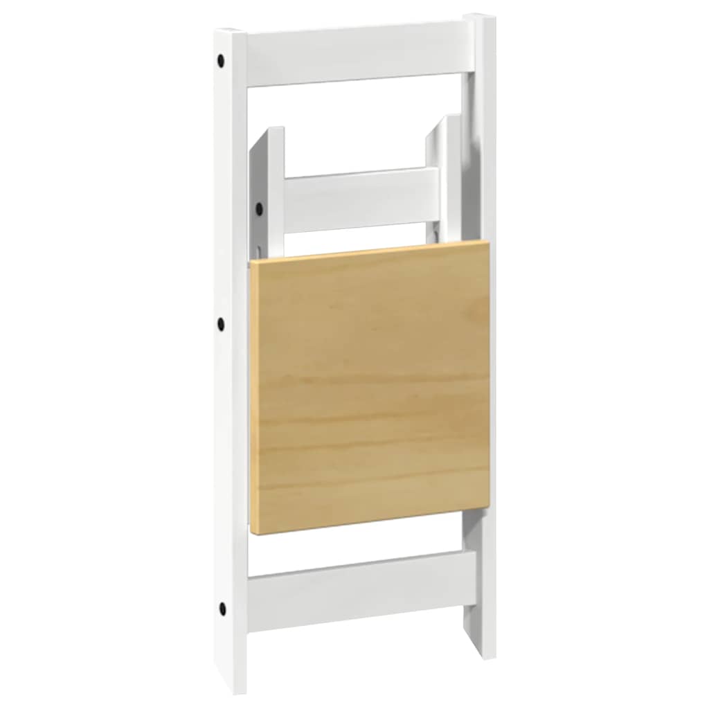 Set da Pranzo 5 pz Corona Pieghevole Bianco in Legno di Pino 3295717