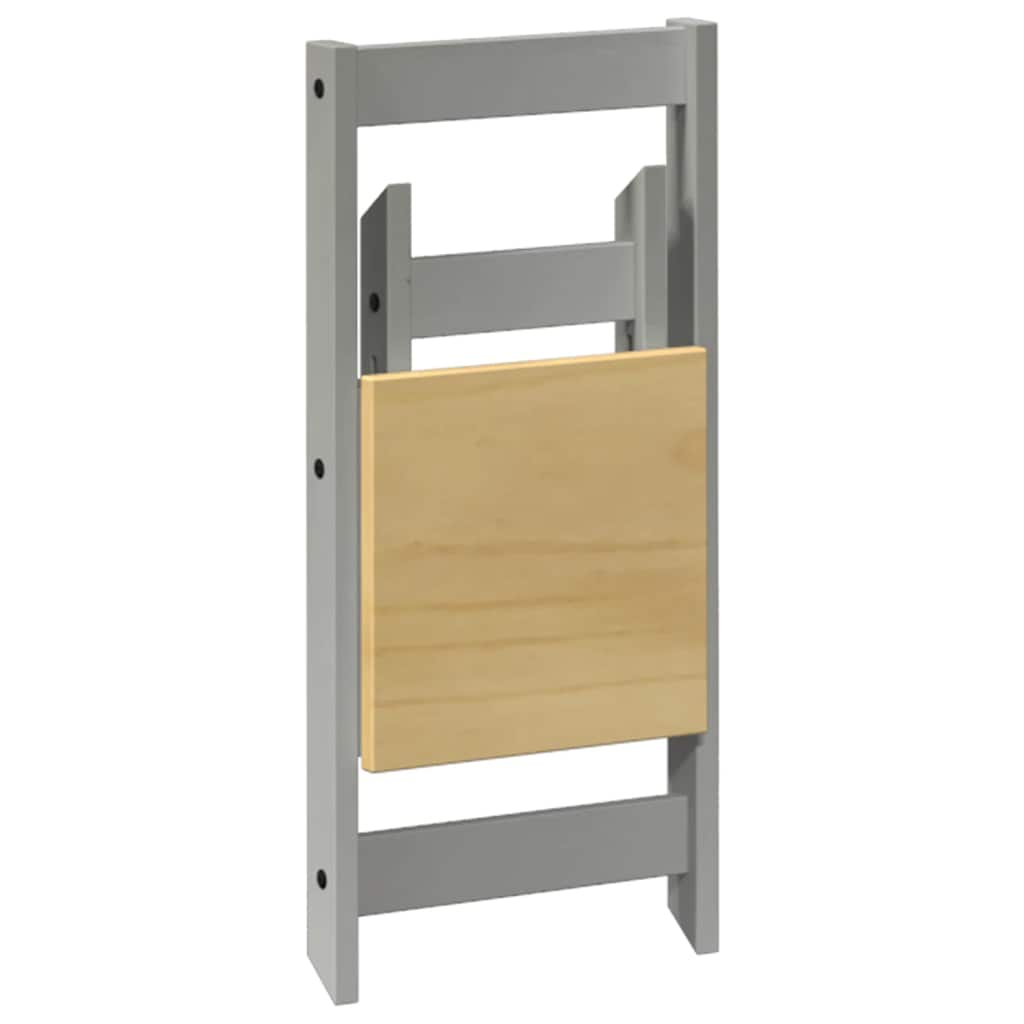 Set da Pranzo 5 pz Corona Pieghevole Grigio in Legno di Pino 3295718