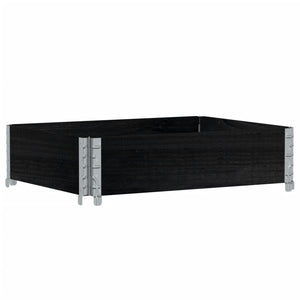 vidaXL Paretale per Pallet Nero 80x60 cm in Legno Massello di Pino