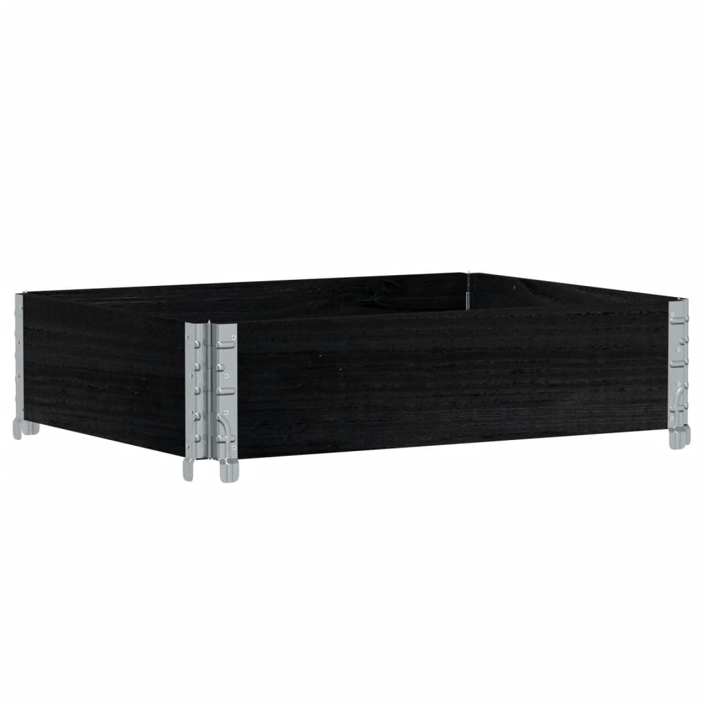 Paretale per Pallet Nero 80x60 cm in Legno Massello di Pino 4010265