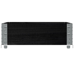 Paretale per Pallet Nero 80x60 cm in Legno Massello di Pino 4010265