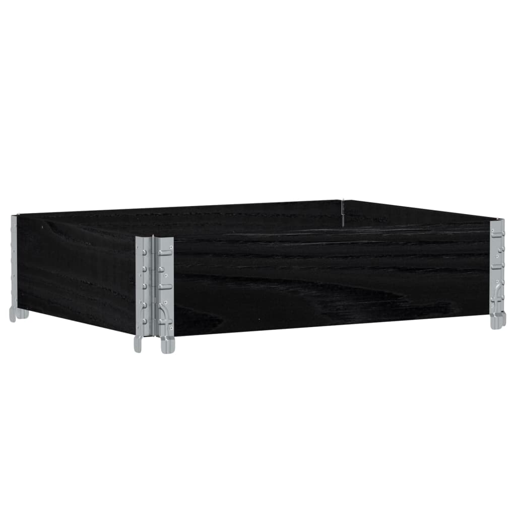 vidaXL Paretale per Pallet Nero 80x60 cm in Legno Massello di Pino