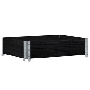 vidaXL Paretale per Pallet Nero 80x60 cm in Legno Massello di Pino