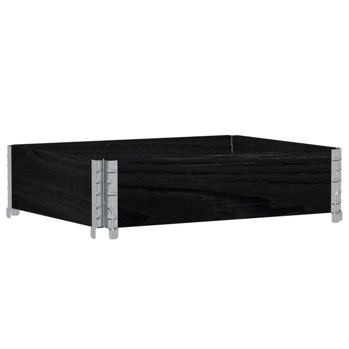 vidaXL Paretale per Pallet Nero 80x60 cm in Legno Massello di Pino