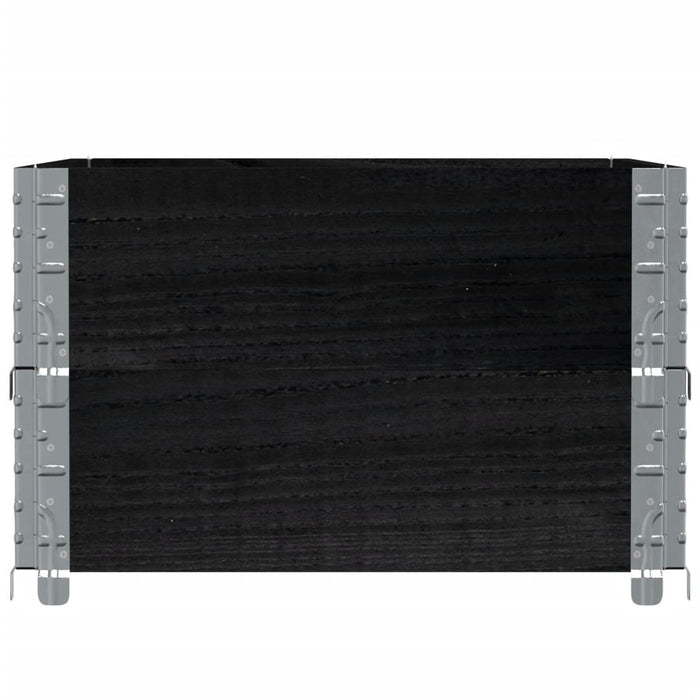 Paretali per Pallet 2 pz Neri 80x60cm in Legno Massello di Pino