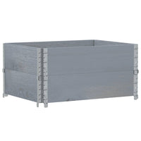 Paretali per Pallet 2pz Grigi 80x60cm in Legno Massello di Pino 4010270