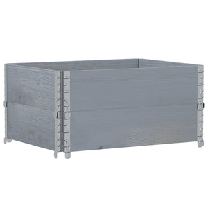 vidaXL Paretali per Pallet 2pz Grigi 80x60cm in Legno Massello di Pino