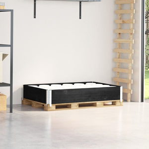 vidaXL Paretale per Pallet Nero 120x80 cm in Legno Massello di Pino