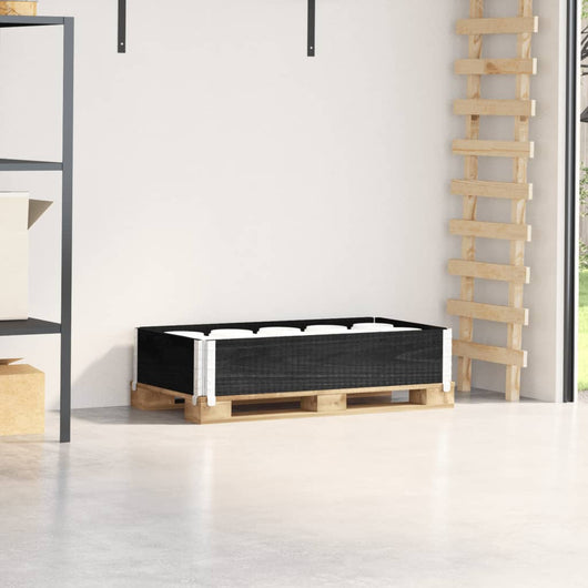 vidaXL Paretale per Pallet Nero 100x50 cm in Legno Massello di Pino