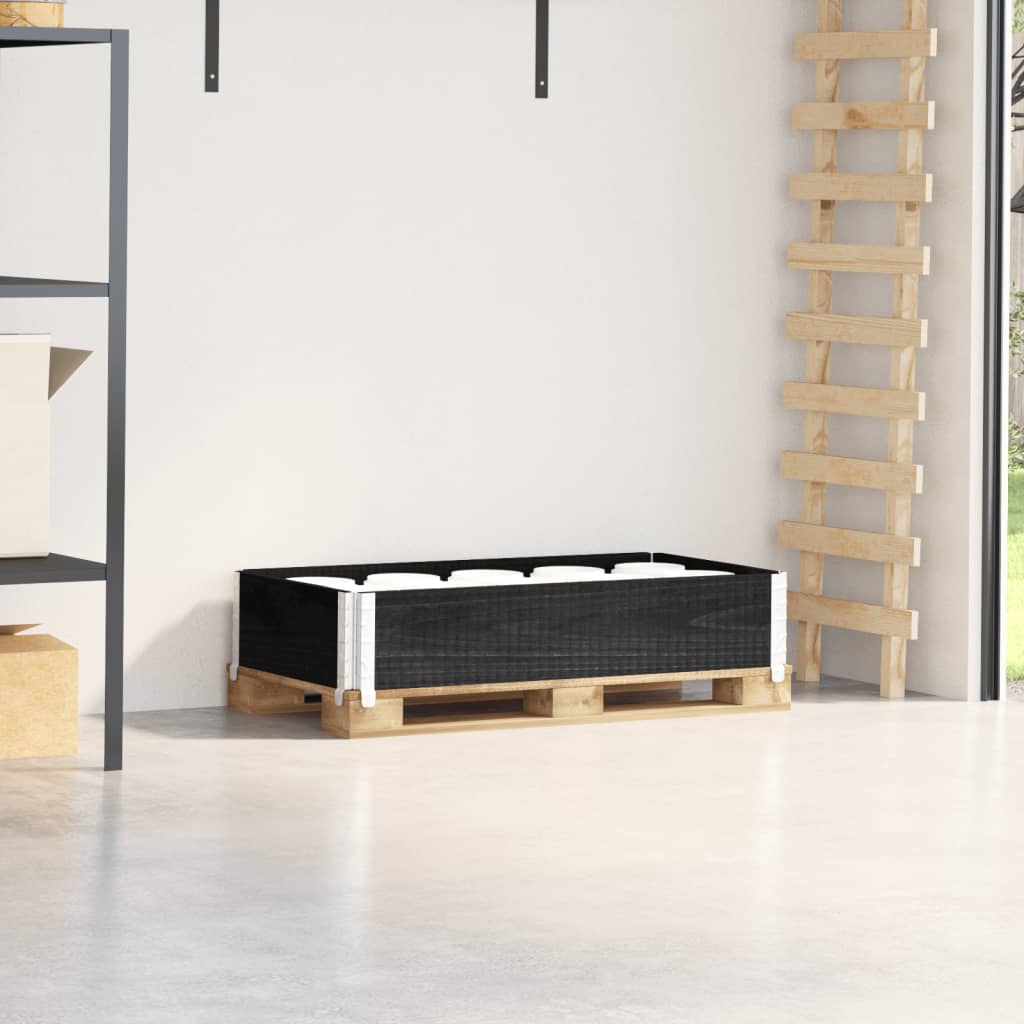 Paretale per Pallet Nero 100x50 cm in Legno Massello di Pino 4010279