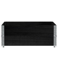 Paretali per Pallet 2 pz Neri 100x100cm Legno Massello di Pino 4010290