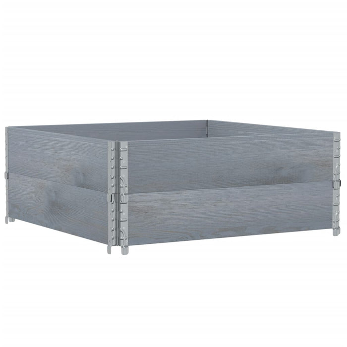 vidaXL Paretali per Pallet 2pz Grigi 100x100cm Legno Massello di Pino