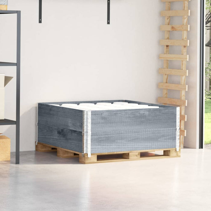 vidaXL Paretali per Pallet 2pz Grigi 100x100cm Legno Massello di Pino