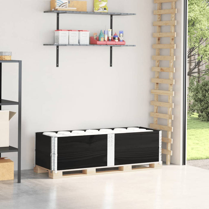 Paretali per Pallet 2 pz Neri 150x50cm Legno Massello di Pino 4010298