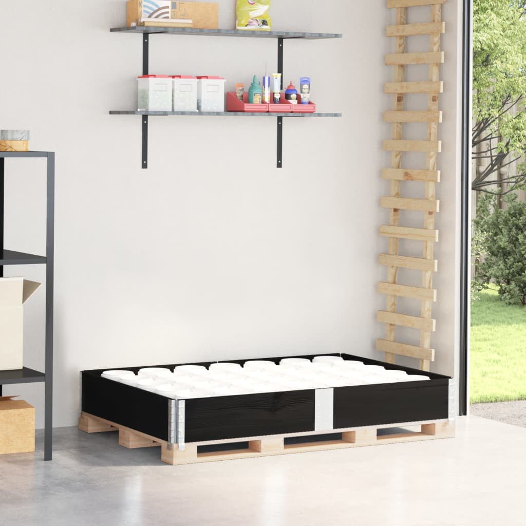 vidaXL Paretale per Pallet Nero 150x100 cm in Legno Massello di Pino