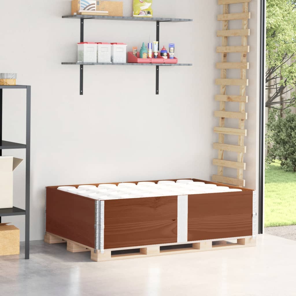 vidaXL Paretali per Pallet 2pz Marroni 150x100cm Legno Massello Pino