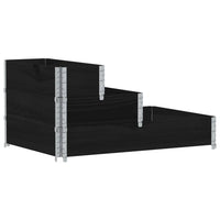 Fioriera Rialzata a 3 Livelli-Vaso da Esterno-Fioriera Elevata Nera 120x80 cm Legno di Pino 526537