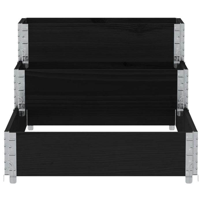 Vassoio per fioriera aiuola rialzata piante fiori terrazza giardino con 3 livelli 120 x 80 cm legno di pino massiccio nero 02_0039888