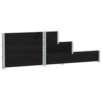 Vassoio per fioriera aiuola rialzata piante fiori terrazza giardino con 3 livelli 120 x 80 cm legno di pino massiccio nero 02_0039888