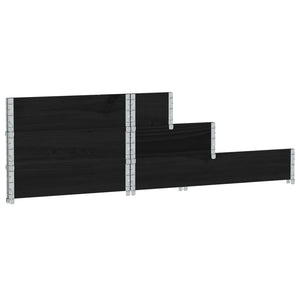 Vassoio per fioriera aiuola rialzata piante fiori terrazza giardino con 3 livelli 120 x 80 cm legno di pino massiccio nero 02_0039888
