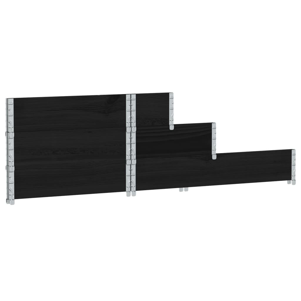 Fioriera Rialzata a 3 Livelli-Vaso da Esterno-Fioriera Elevata Nera 120x80 cm Legno di Pino 526537