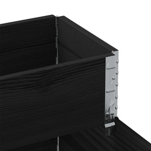 Fioriera Rialzata a 3 Livelli-Vaso da Esterno-Fioriera Elevata Nera 120x80 cm Legno di Pino 526537