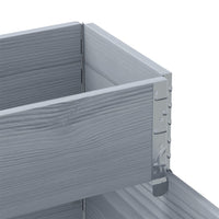 Vaso per fioriera aiuola rialzata piante fiori terrazza giardino con 3 livelli 120 x 80 cm legno massello di pino grigio 02_0039886