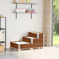 Fioriera Rialzata a 3 Livelli-Vaso da Esterno-Fioriera Elevata Marrone 120x80 cm Legno di Pino 719287