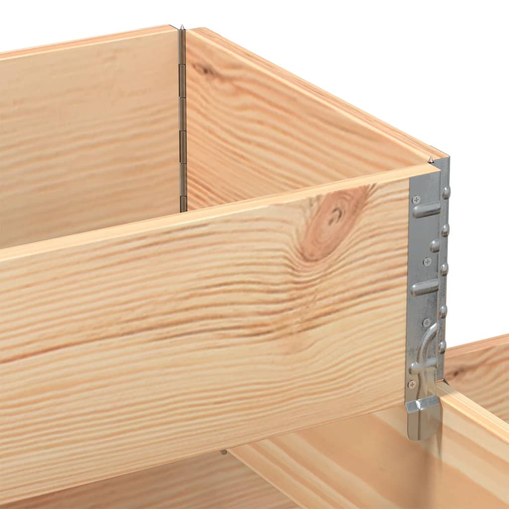 Vaso per fioriera aiuola rialzata piante fiori terrazza giardino con 3 livelli 120 x 80 cm legno massello di pino marrone 02_0039884