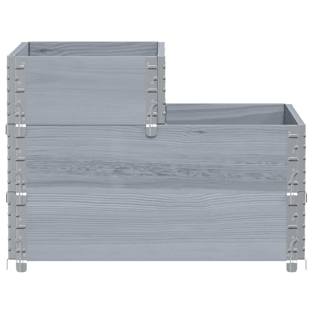 Vaso per fioriera aiuola rialzata piante fiori terrazza giardino con 3 livelli 120 x 80 cm legno massello di pino grigio 02_0039885