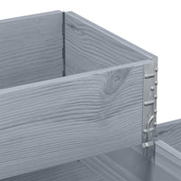 Vaso per fioriera aiuola rialzata piante fiori terrazza giardino con 3 livelli 120 x 80 cm legno massello di pino grigio 02_0039885