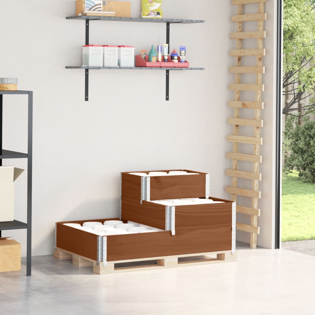 Fioriera Rialzata a 3 Livelli-Vaso da Esterno-Fioriera Elevata Marrone 120x80 cm Legno di Pino 871768