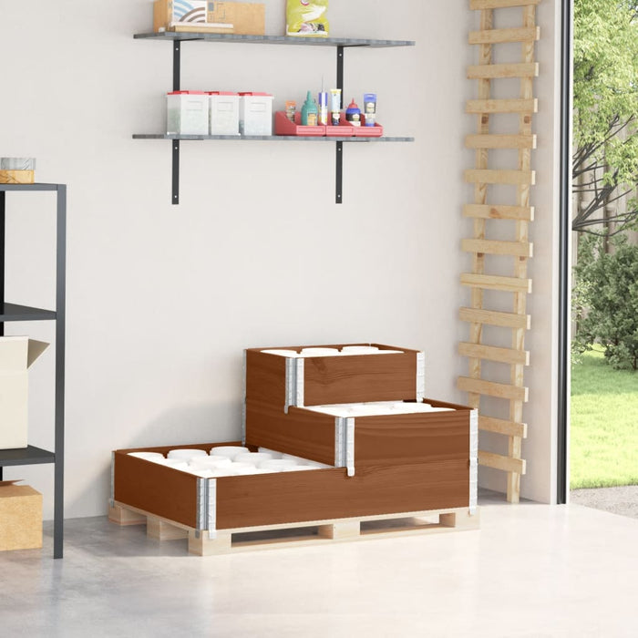 Fioriera Rialzata a 3 Livelli Marrone 120x80 cm Legno di Pino 4010316