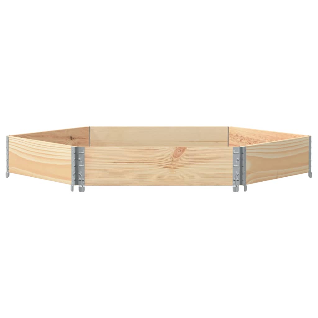 Vassoio per fioriera aiuola rialzata piante fiori terrazza giardino esagonale 160 x 160 cm legno massello di pino marrone 02_0039879