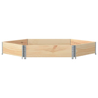 Vassoio per fioriera aiuola rialzata piante fiori terrazza giardino esagonale 160 x 160 cm legno massello di pino marrone 02_0039879