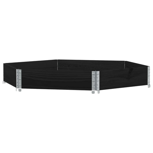 Fioriera Rialzata Esagonale-Vaso da Esterno-Supporto per Vaso Nera 160x160cm Legno di Pino