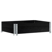 Vassoio per fioriera aiuola rialzata piante fiori terrazza giardino 80 x 60 cm legno massello di pino nero 02_0037885