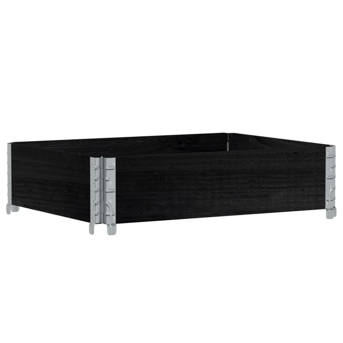 Vassoio per fioriera aiuola rialzata piante fiori terrazza giardino 80 x 60 cm legno massello di pino nero 02_0037885