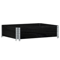 Vassoio per fioriera aiuola rialzata piante fiori terrazza giardino 80 x 60 cm legno massello di pino nero 02_0037885