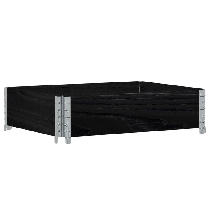 Vassoio per fioriera aiuola rialzata piante fiori terrazza giardino 80 x 60 cm legno massello di pino nero 02_0037885