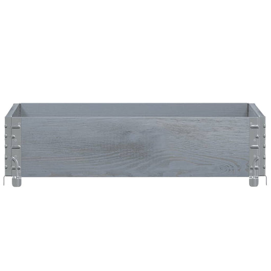 Vassoio per fioriera aiuola rialzata piante fiori terrazza giardino 80 x 60 cm legno massello di pino grigio 02_0037878