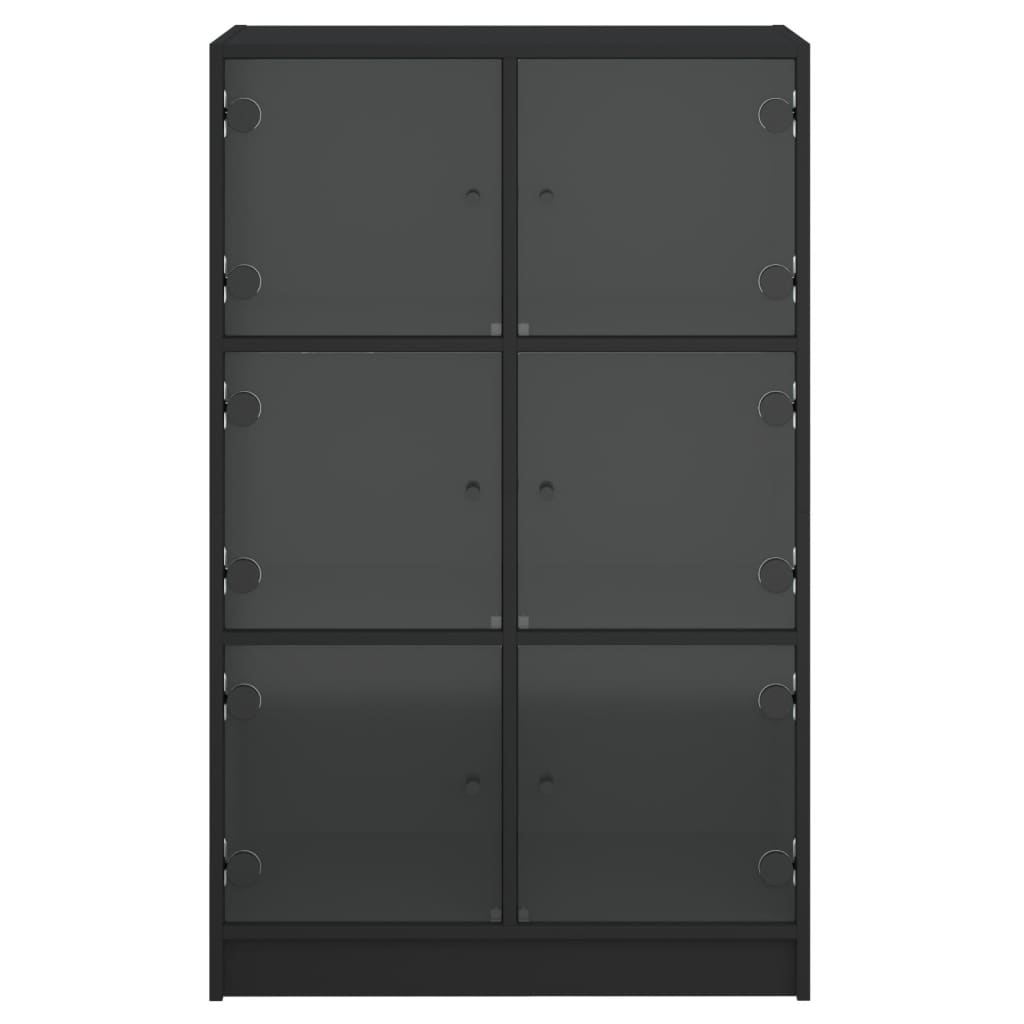 Credenza con Ante Nera 68x37x109 cm in Legno Multistrato 3295851